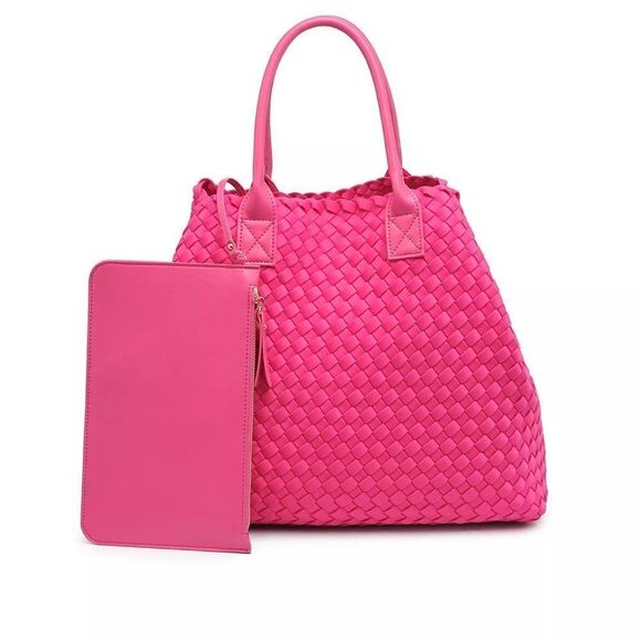 NWT URBAN EXPRESSIONS Ithaca Woven Neoprene Tote - Picture 1 of 5